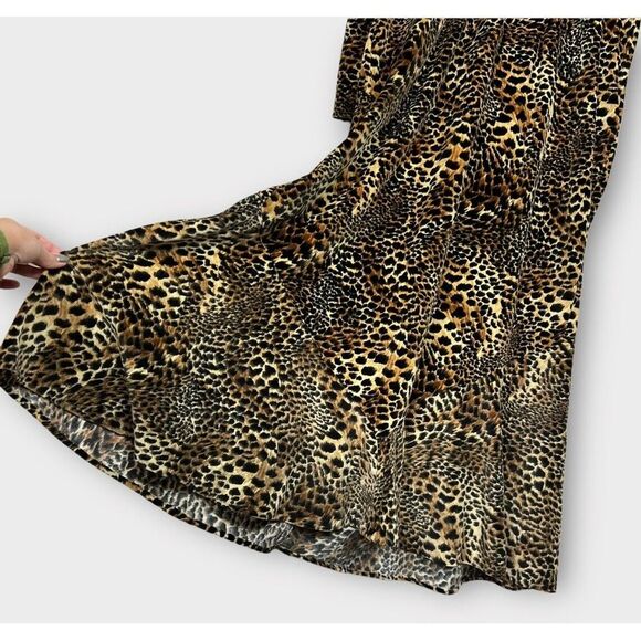 First Lady Jackie And Julian Maxi Dress 2XL Cheetah Mock Neck Mermaid 60s 70s - Picture 5 of 16